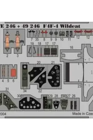 Grumman F4F-4 Wildcat PRE-PAINTED IN COLOUR! (toebehoren voor modelbouwsets van Tamiya) This Zoom set is a simplified version of Populair