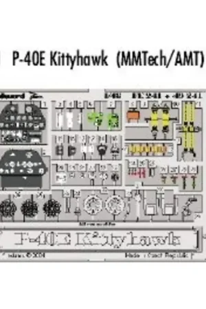 Curtiss P-40E Kittyhawk PRE-PAINTED IN COLOUR! (toebehoren voor modelbouwsets van AMTech) This Zoom set is a simplified version Goedkoop