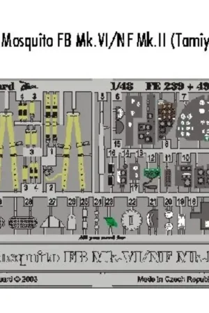 Direct Verzonden de Havilland Mosquito Mk.VI/NF.II PRE-PAINTED IN COLOUR! (toebehoren voor modelbouwsets van Tamiya) This Zoom set is a simplifie