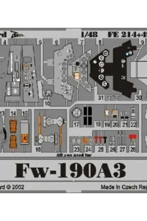 Laatste Kans Focke Wulf Fw 190A-3 PRE-PAINTED IN COLOUR! (toebehoren voor modelbouwsets van Tamiya) This Zoom set is a simplified version of