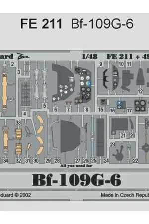 Direct Beschikbaar Messerschmitt Bf 109G-6 PRE-PAINTED IN COLOUR! (toebehoren voor modelbouwsets van Hasegawa) This Zoom set is a simplified versio