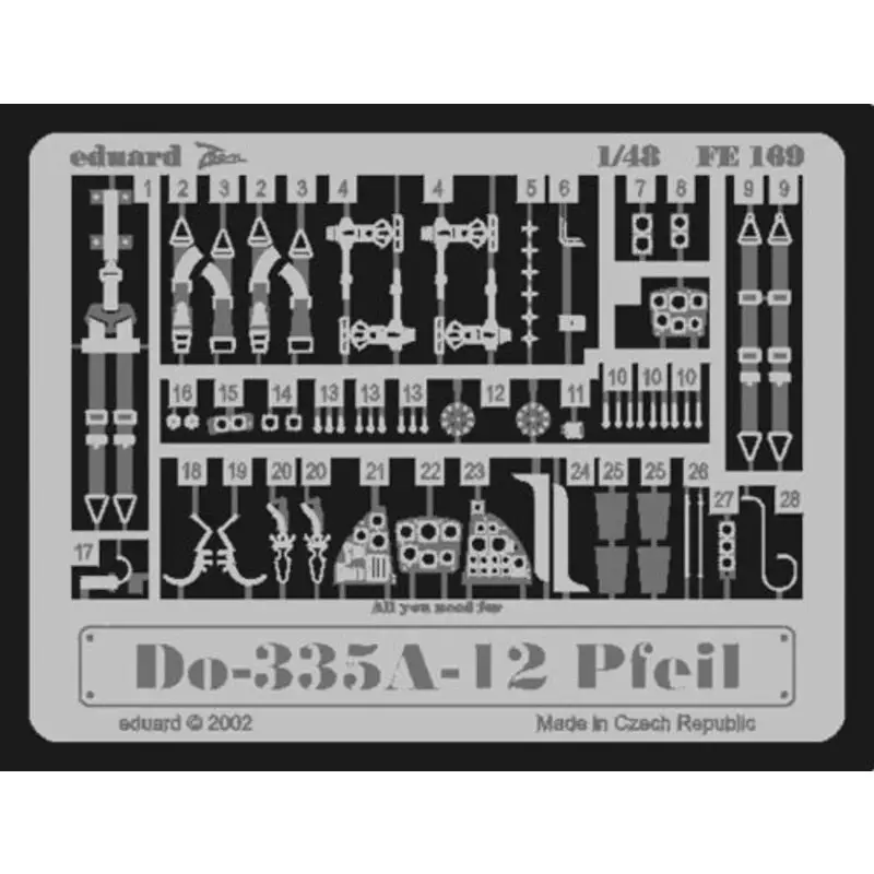 Premium Dornier Do 335A-12 (toebehoren voor modelbouwsets van Tamiya) This Zoom set is a simplified version of the standard sets and onl