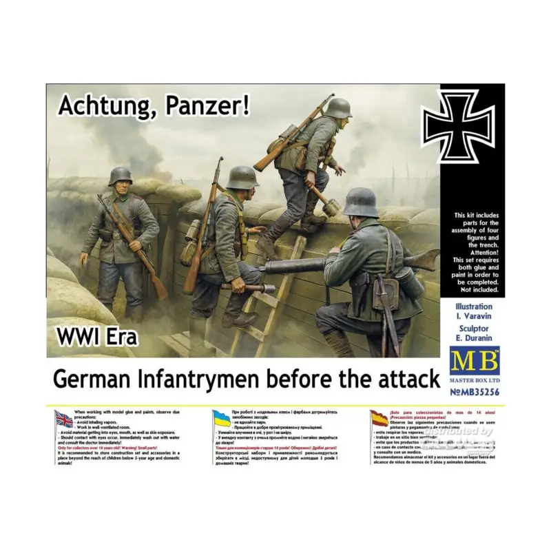 Finale Uitverkoop German Infantrymen before the attack. WWI era. Achtung, Panzer! Figuren