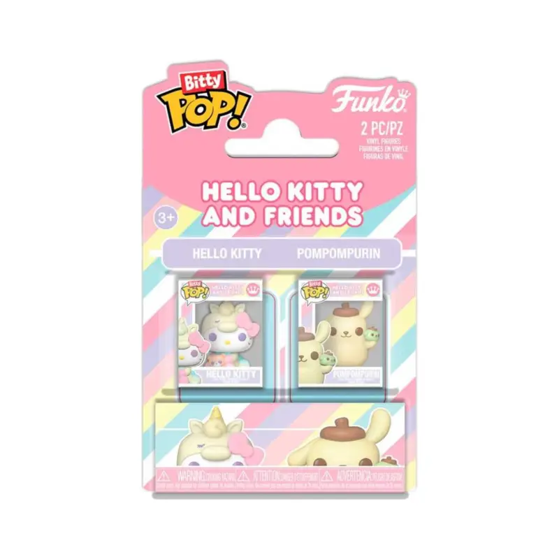 Sanrio pack 2 Bitty POP! Vinyl Figures HK & PomPom 2 cm Pop figur Laatste Versie