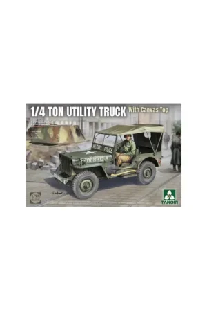 Gratis Retour 1/4 ton Utility Truck (Jeep) with canvas top Schaalmodel