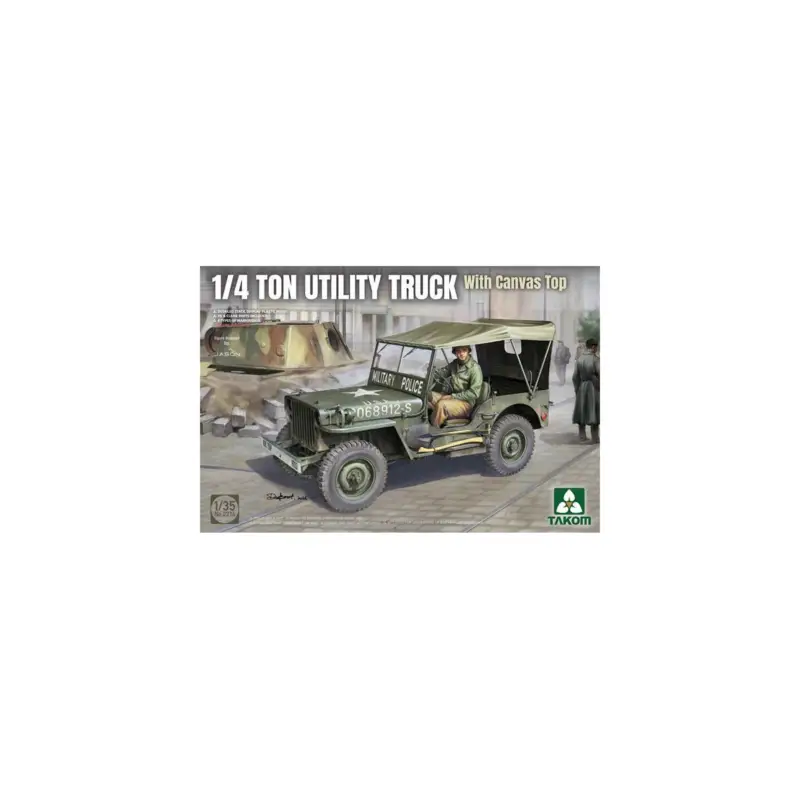 Gratis Retour 1/4 ton Utility Truck (Jeep) with canvas top Schaalmodel