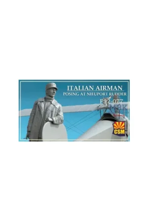 Hoge Kwaliteit Italian Airman Posing at Nieuport Rudder Figuren