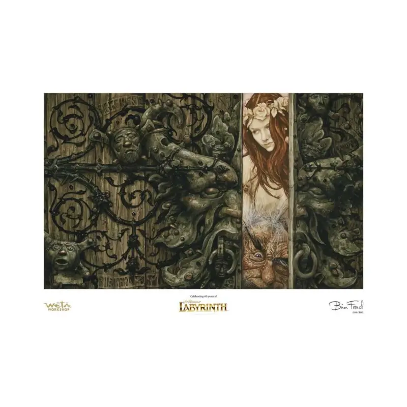 Labyrinth Art Reproduction Sarah and Hoggle Navigate the Labyrinth Limited Edition 30 cm Shop Nu