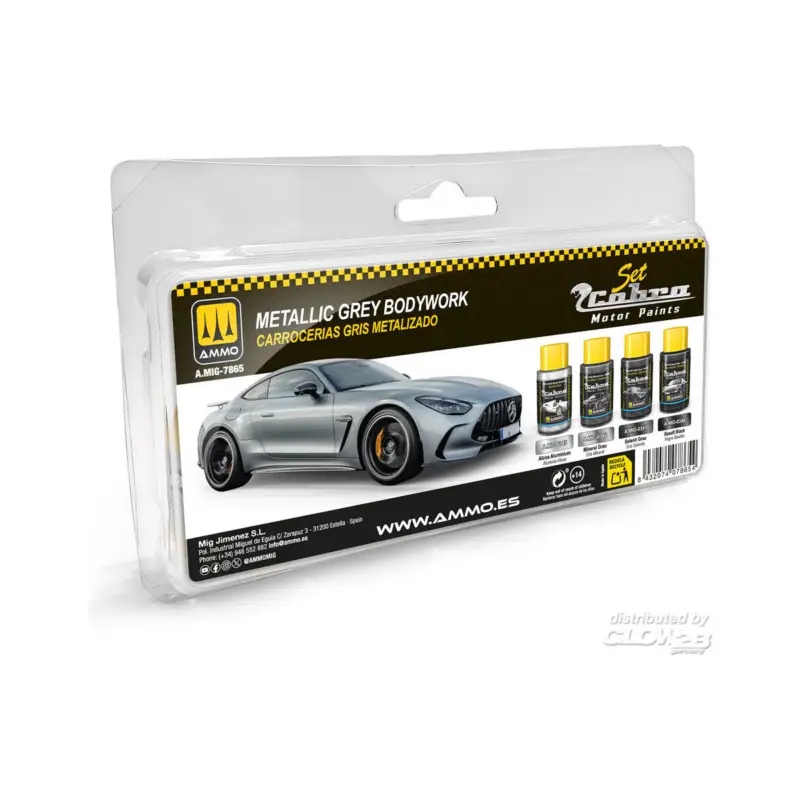 Weekendaanbieding Cobra Motor Metallic Gray Bodyworks Set Acrylverf