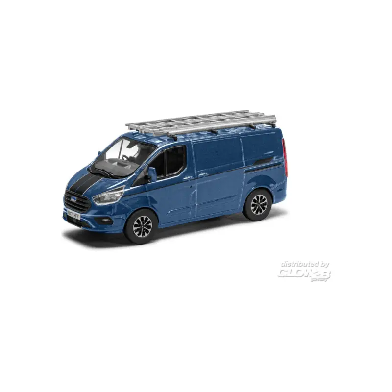 Ford Transit Custom Sport, Chrome Blue Miniatuur Veilige Betaling