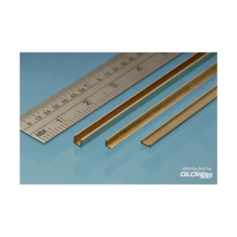 Tijdelijk Beschikbaar Brass U Channel 1.5 x 1.5 x 1.5 mm