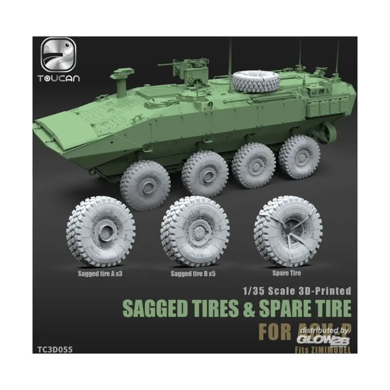 Hoge Kwaliteit Sagged tires & spare tire for acv-p Schaalmodel