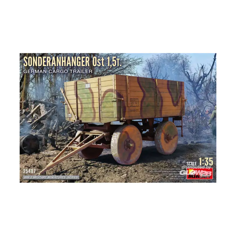Finale Uitverkoop Sonderanhanger Ost 1.5t. German Cargo Trailer Schaalmodel