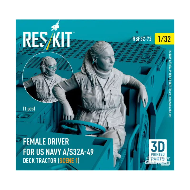 Alleen Vandaag Female driver for US NAVY A/S32A-49 Deck Tractor (scene 1) (1 pcs) (3D Printed) Figuren