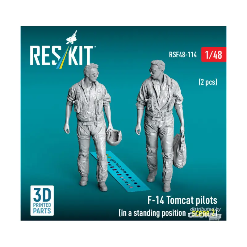 Beperkt Aanbod F-14 Tomcat pilots (in a standing position - scene 2) (2 pcs) (3D Printed) Figuren
