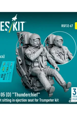 F-105D Thunderchief pilot sitting in ejection seat for Trumpeter kit (1 pcs) (3D Printed) Aanbieding