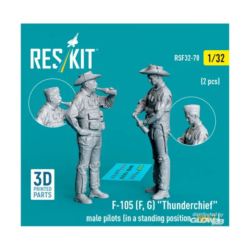 Direct Beschikbaar F-105 (F, G) Thunderchief male pilots (in a standing position - type 2) (2 pcs) (3D Printed)
