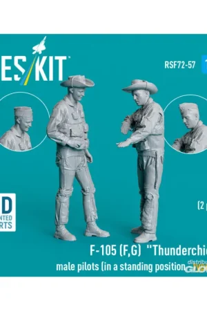 Voordeelprijs F-105 (F, G) Thunderchief male pilots (in a standing position - type 1) (2 pcs) (3D Printed)