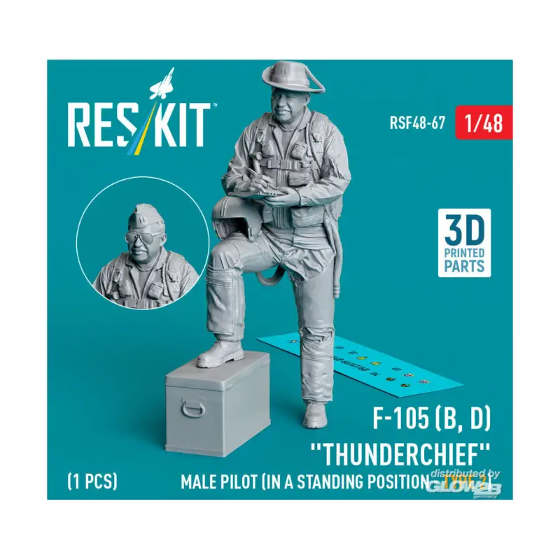 F-105 (D,F,G) Thunderchief male pilot (in a standing position - type 2) (1 pcs) (3D Printed) Voordeelprijs