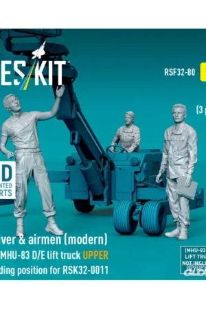 Driver & airmen (modern) (3 pcs) (MHU-83 D/E lift truck UPPER loading position for RSK32-0011) (3D Printed) Meest Verkocht