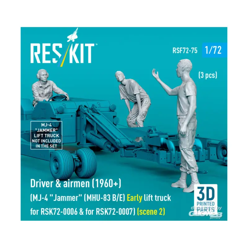Driver & airmen (1960+) (3 pcs) (MJ-4 Jammer (MHU-83 B/E) Early lift truck for RSK72-0006 & for RSK72-0007) (scene 2) (3D Printe Express Levering