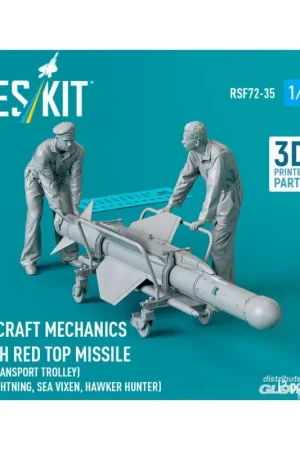 Aircraft mechanics with Red Top missile (on transport trolley) (EE Lightning, Sea Vixen, Hawker Hunter) (2 pcs) (3D Printed) Korting