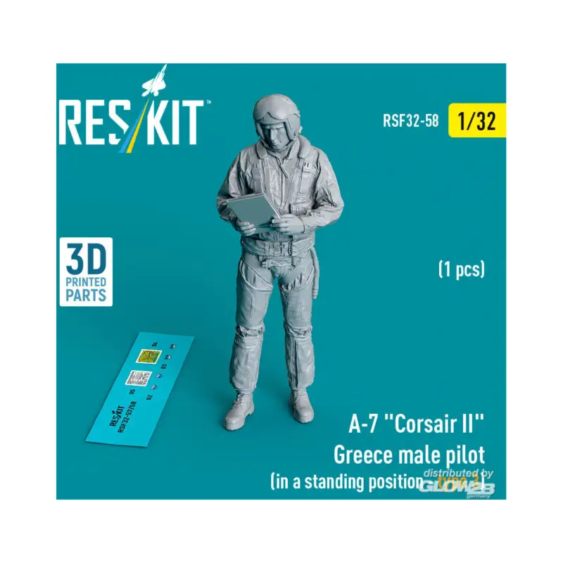 A-7 Corsair II Greece male pilot (in a standing position - type 3) (1 pcs) (3D Printed) Lage Kosten