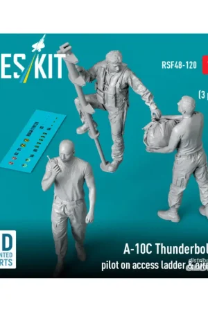 A-10C Thunderbolt II pilot on access ladder & airmen (3 pcs) (3D Printed) Figuren Veilige Betaling