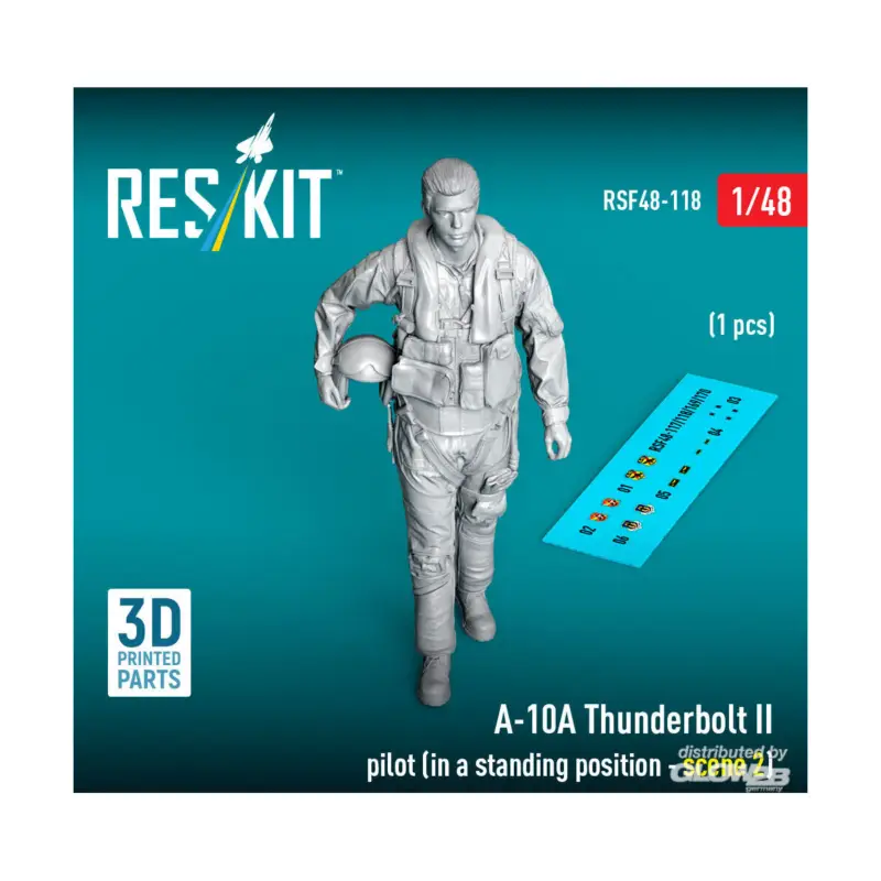 Actieprijs A-10A Thunderbolt II pilot (in a standing position - scene 2) (1 pcs) (3D Printed) Figuren
