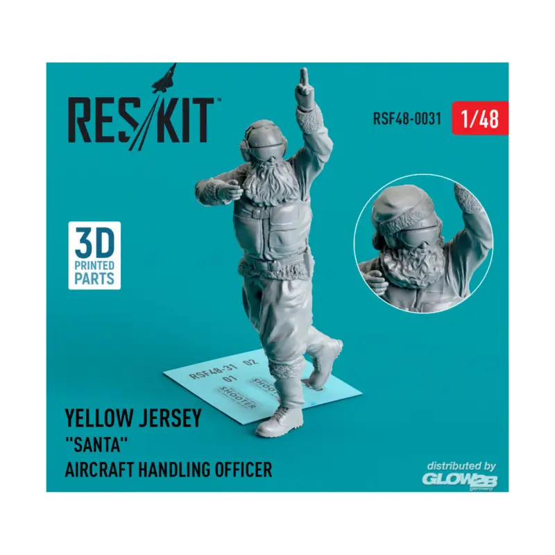 Koopje Yellow jersey Santa Aircraft Handling Officer (1 pcs) (3D Printed) Figuren