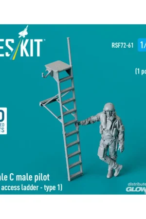 Voordeelprijs Rafale C male pilot with access ladder (type 1) (1 pcs) (3D Printed) Figuren