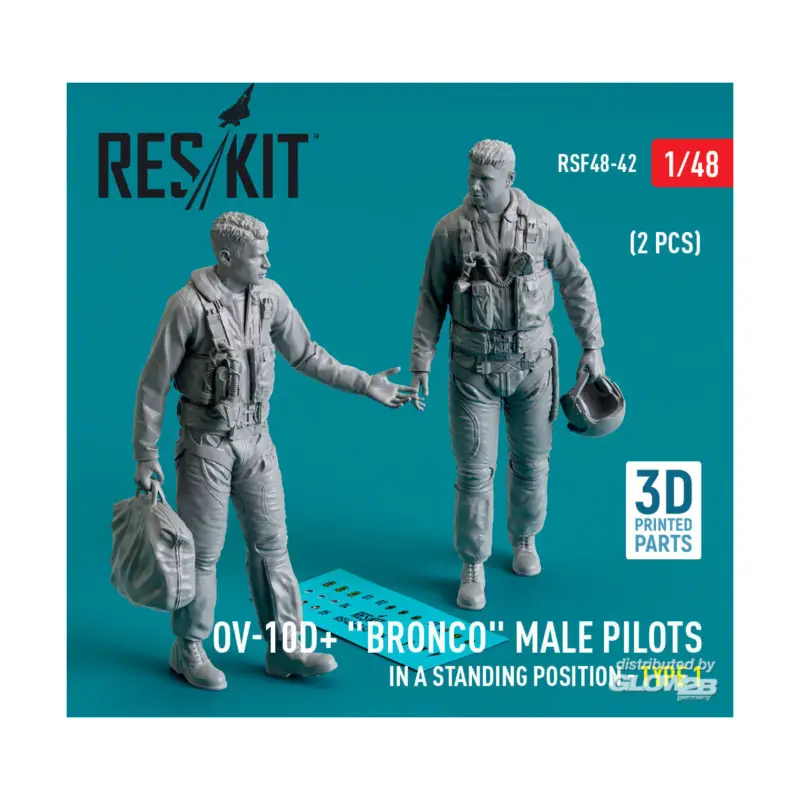 OV-10D+ Bronco male pilots (in a standing position - type 1) (2 pcs) (3D Printed) Figuren Express Levering