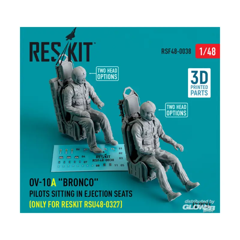 Nieuw OV-10A Bronco pilots sitting in ejection seats (only for RESKIT RSU48-0327) (2 pcs) (3D Printed)