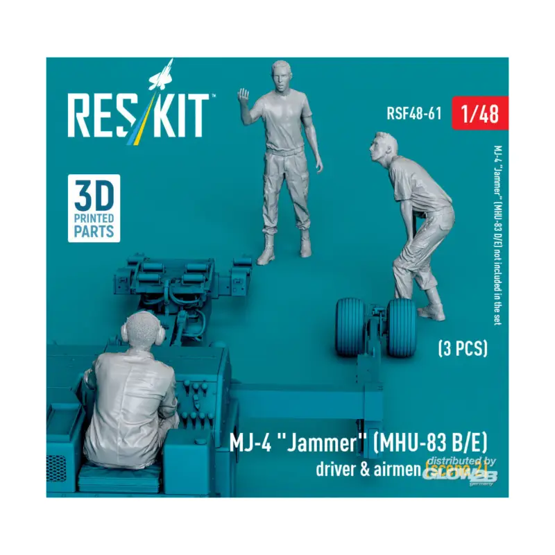 Seizoensaanbieding MJ-4 Jammer (MHU-83 B/E) driver & airmen (scene 2) (3 pcs) (3D Printed) (1/48 Figuren