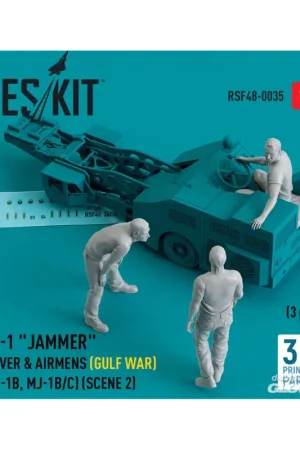 MJ-1 Jammer Driver & airmen (Gulf War) (MJ-1B, MJ-1B/C) (scene 2) (3 pcs) (3D Printed) Lage Prijs