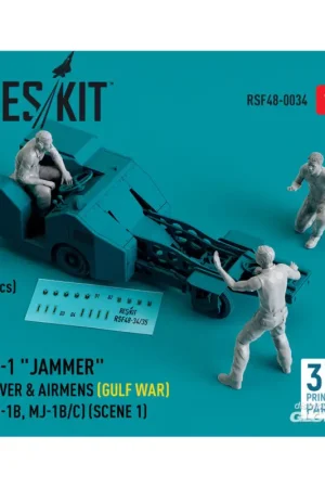 MJ-1 Jammer Driver & airmen (Gulf War) (MJ-1B, MJ-1B/C) (scene 1) (3 pcs) (3D Printed) Express Levering