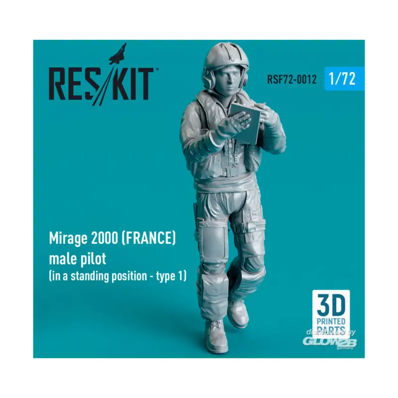 Mirage 2000 (FRANCE) male pilot (in a standing position - type 1) (3D Printed) Figuren Nieuw