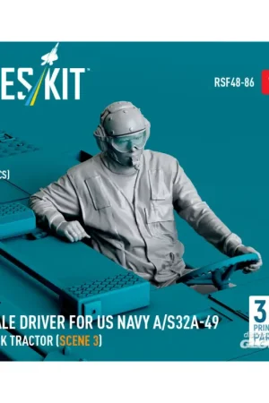 Male driver for US NAVY A/S32A-49 Deck Tractor (scene 3) (1 pcs) (3D Printed) Figuren Koopje