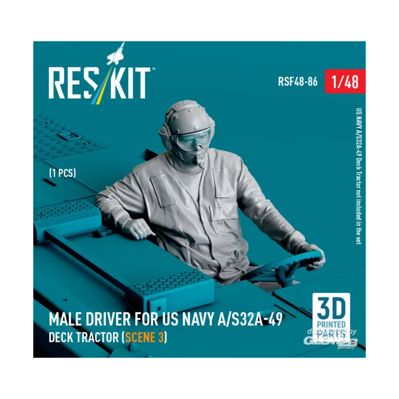 Male driver for US NAVY A/S32A-49 Deck Tractor (scene 3) (1 pcs) (3D Printed) Figuren Koopje