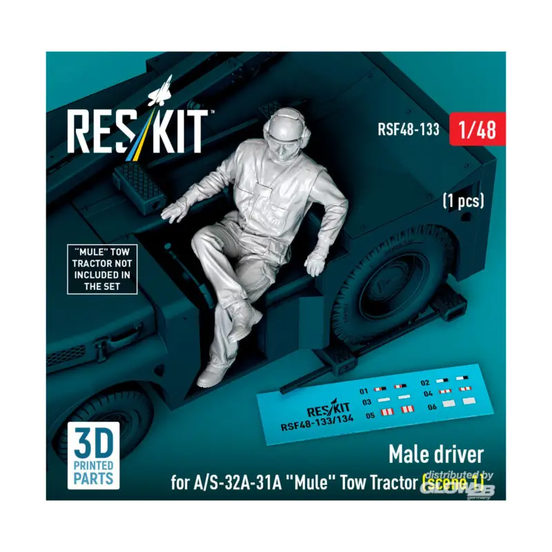 Male driver for A/S-32A-31A Mule Tow Tractor (scene 1) (1 pcs) (3D Printed) Figuren Express Levering