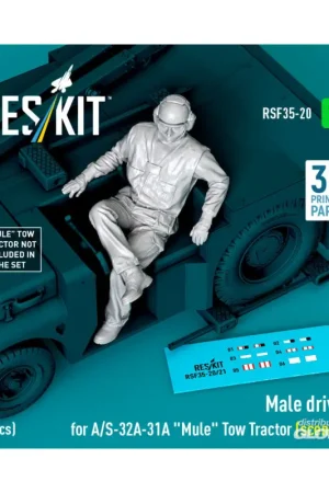 Op = Op Male driver for A/S-32A-31A Mule Tow Tractor (scene 1) (1 pcs) (3D Printed) Figuren