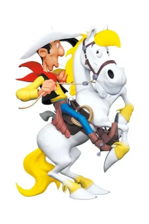 Lucky Luke Resin statuette Lucky Luke on Jolly Jumper prancing 25 cm Figuurtje Veilige Betaling