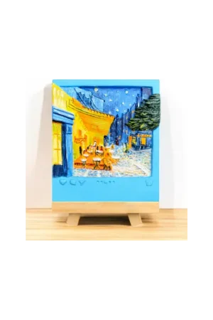 DIY MAGNET - Cafe Terrace at Night - DIY 3D Paintable Magnet Flitsaanbieding