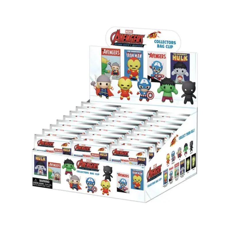 Nieuw Marvel 3D PVC Keychain Series 1 Avengers 60th Comic Covers Blind Bag Display (24)