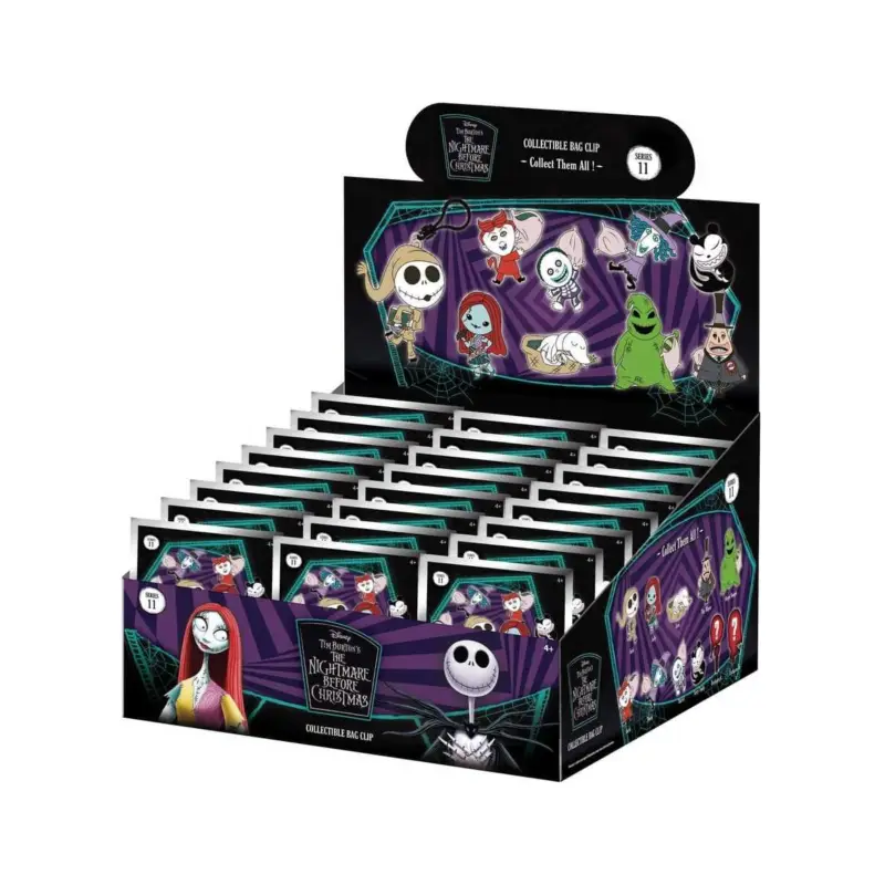 The Nightmare Before Christmas 3D PVC Keychain Series 11 Blind Bag Display (24) Direct Beschikbaar