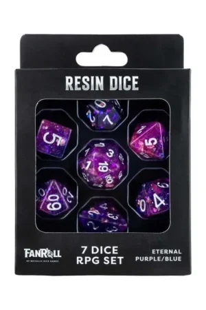 Goedkoop Fanroll Greatest Hits resin pack of Eternal Purple & Blue dice (7)