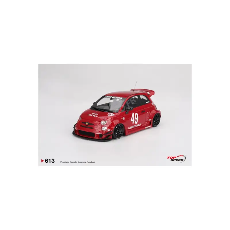 Betaalbaar Fiat abarth 595 "lb-works x abas works"v2024 red Miniatuur