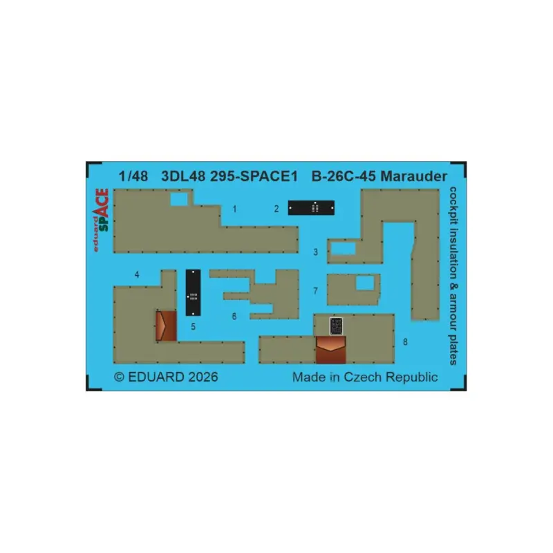 Beste Prijs Eduard 3dl48295 space b-26c-45 marauder cockpit insulation & armour plates space (for icm) 1/48