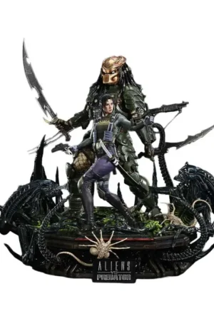 Flitsaanbieding Aliens vs. Predator (Comic) Ultimate Premium Masterline Statue 1/4 Machiko & Broken Tusk Predator DX Bonus Version 84 cm
