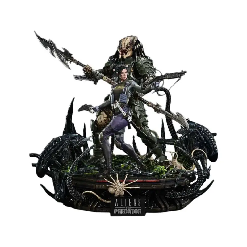 Aliens vs. Predator (Comic) Ultimate Premium Masterline Statue 1/4 Machiko & Broken Tusk Predator 79 cm Voordeelprijs
